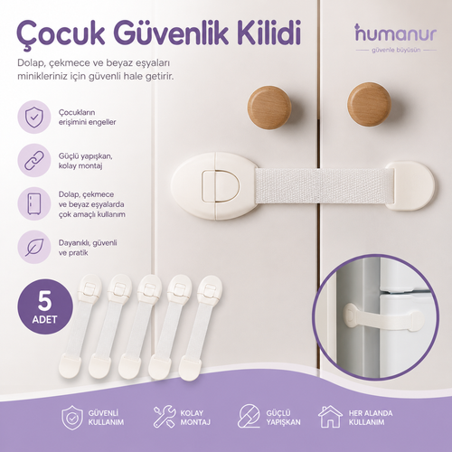 Çekmece & Dolap Güvenlik Kilidi – 5’li